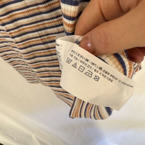 Abercrombie & Fitch Blue Orange Triple Keyhole Ribbed Knit Mini Dress Large - Picture 8 of 13